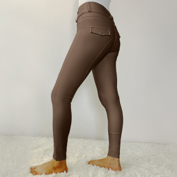 Isihlalo esigcwele sabesifazane be-brown sigibela ama-tights equestrian jodhpurs