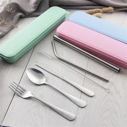 Metal Stainless Steel Tableware Set Portable