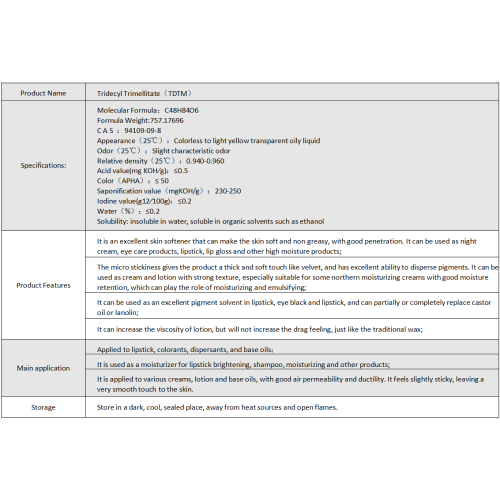 Tridecyl Trimellitate (TDTM) CAS 94109-09-8 Supply