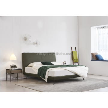 Hot Selling Wood Bedroom Furniture Set with HDF Bed and Soft Leather Headboard