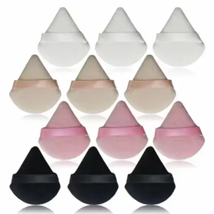 Black Velvet Loose Powder Puffs - Wholesale Triangle Powder Puff Makeup Sponge