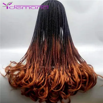 Y Demand Synthetic Wigs Long Box Braids Straight Wave  Wig Perruque Tresse Dreadlock Twist Box Braided Wigs For Black Women