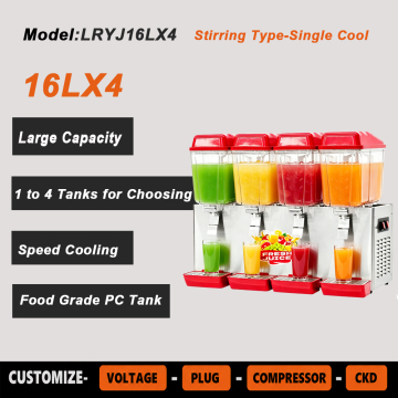 Commerciële temperatuurregeling sapdispenser 16L drankapparatuur