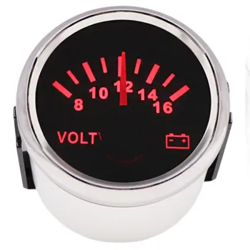 52 mm Marine Auto Voltmeter 8-16 V 18-32 V Waterproof Gauge For Motorcycle Car Boat Automobile With Red Backlight 12V 24V