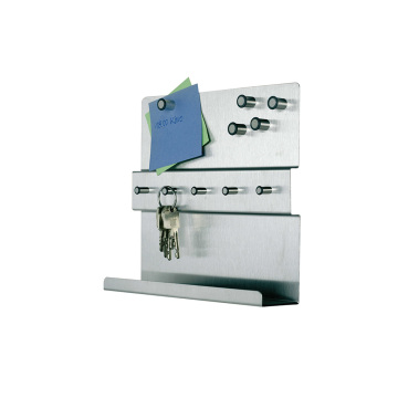 memo board with shelf and key hooks magnets