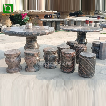 Tavoli e sedie da giardino all'aperto in marmo naturale
