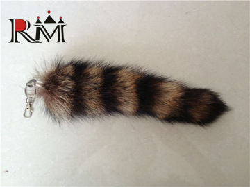 2014 Hot selling 100% genuine Raccoon Tail Fur for keychain