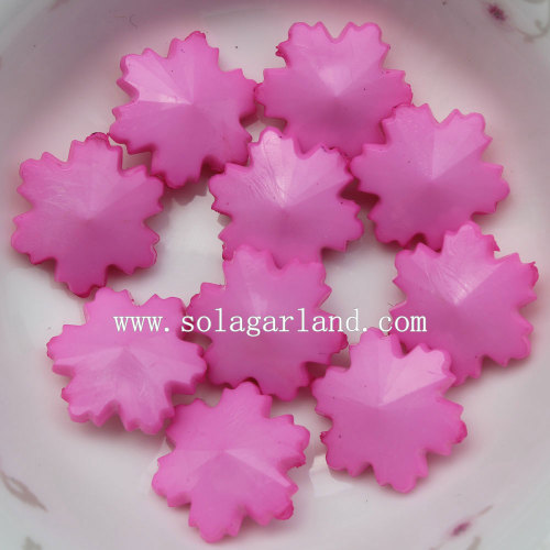 Loose Opaque Acrylic Plastic Snowflake Flower Beads