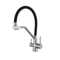 Brushed Nickel Retractable Faucet For Kitchen