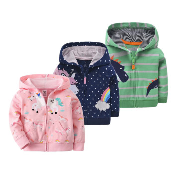 Spring Jacket For Baby Girl clothing Cartoon Unicorn Cotton Zipper Coats Outwear Newborn Baby Jackets Infant Costume Outerwear