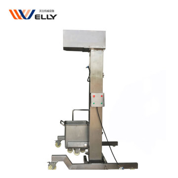Stainless Steel Tote Bin Lifter Trolley Cart for Meat Processing