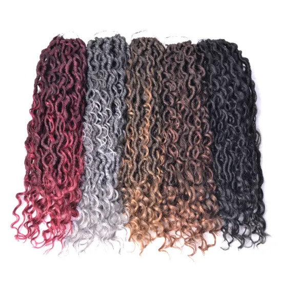 Wholesale Messy River Faux Locs Crochet Hair Extensions With Curly Ends Bohemian River Goddess Locs Afro Synthetic Twist Braids