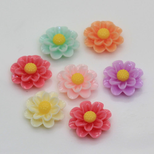 Simulierte Kawaii bunte Blumen geformte Harz Cabochon für DIY Toy Decor Perlen Mädchen Haarschmuck Charms