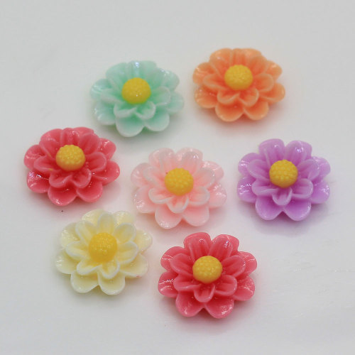 Gesimuleerde Kawaii Kleurrijke Bloem Vormige Hars Cabochon Voor DIY Speelgoed Decor Kralen Meisjes Haaraccessoires Charms