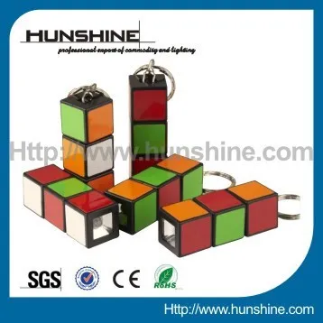 Rubik's cube led gift light keychain wholesale