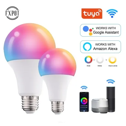 WIFI Smart LED Light - Fxpot Smart LED Bulb with RGB Dimming, Alexa Compatible, 10W Home Decor Lighting