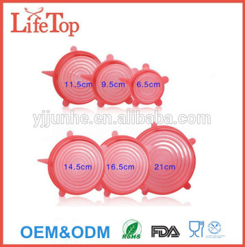Recycle Hot Selling 6pcs Per Set Flexible Silicone Food Covers