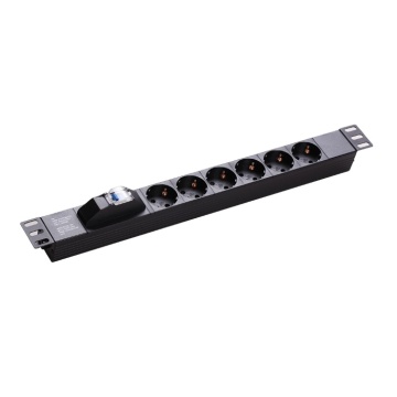 Germany Type Bestseller 19" 6-way 1U 16A PDU with Air Breaker