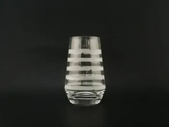 stemless wine glass etched