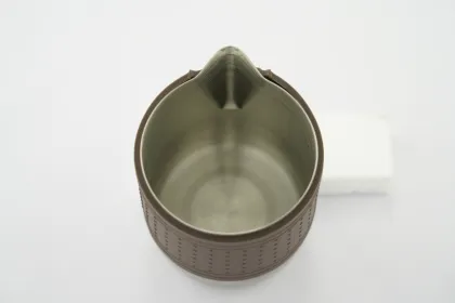 350ml Brown Silicone Insulated Hand-Held Stainless Steel Milk Foam Cup