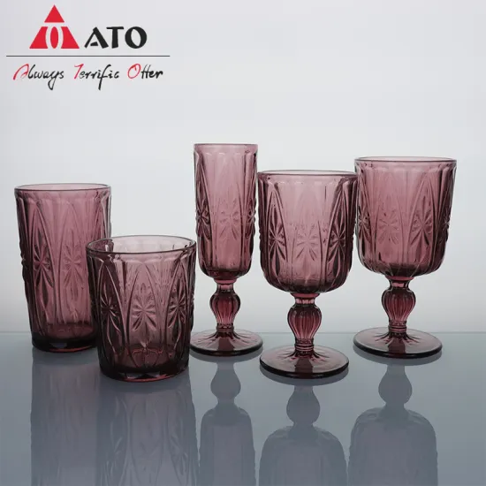 Embossed Red Wine Goblets Retro Cup for Wedding