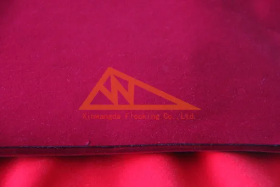 velvet manufacture long flock fabric in maroon for high value packages