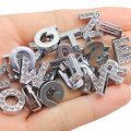 Glitter Letter Charms Rhinestone 26 Letter Pendants DIY Craft for Jewelry Nacelace Finding Accessories