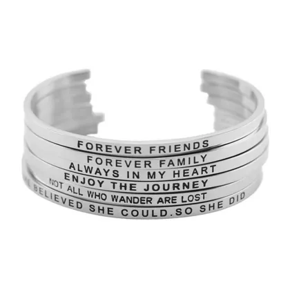 Custom Engraved Friendship Sister Cuff Bracelet