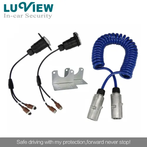 Auto Parts 2ch 7pin Trailer Cable For Car Reversing Camera System