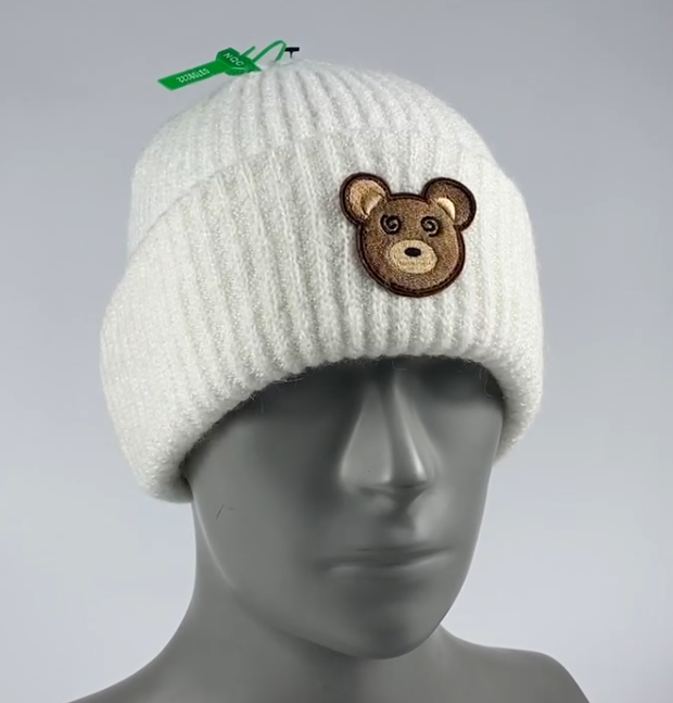 Winter Bear Broidered Style Hiver Beanie Hat