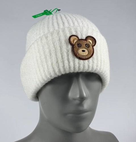 Winter Bear Bordir Style Winter Beanie Hat