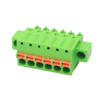3.81mm Female Spring Type Pluggable Screwless Terminal Block with Flange - Hot Sales