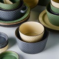 Retro Glaze bowl set ceramic Vintage kitchen & tabletop Stoneware Pasta Bowls Japanese Style Porcelain Dinnerware
