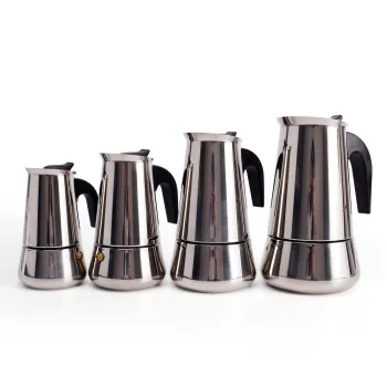 Italian Style Stainless Steel Moka Pot for Induction Stovetop Espresso Making