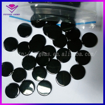 Natural Agate Slice Round 14mm Black Onyx Two Flat Back Gems