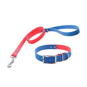 Leash kolar anjing pvc yang mesra alam dengan mawar logam emas mawar