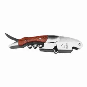 Useful Wood Handle Corkscrew Opener, Made of Metal, Customized Sizes and Colors Accepted