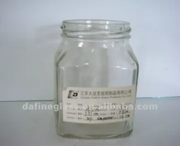 300ml Screw Cap square shape Pickles Bottle Glass Jar