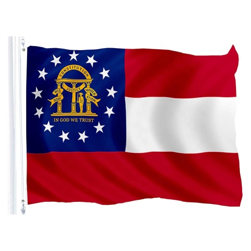 American Georgia state flag with brass grommets