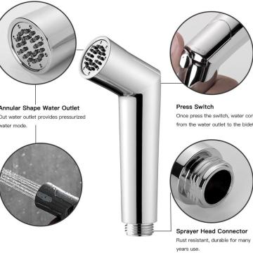 Golden Shining Travel Bidet Sprayer Kit with Flexible Hose and Holder