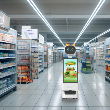 Digital Supermarket Display Robot for Indoor Advertisement Business with 3 Pcs Tray