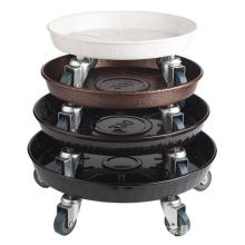 Multi-function Moving Flower Pot Tray Round Wheeled Metal Flower Pot Base With Universal Wheel Strong Bearing Capacity