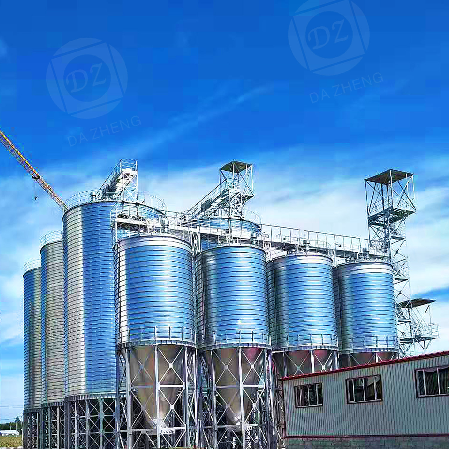 Steel plate silos for emergency grain reserves