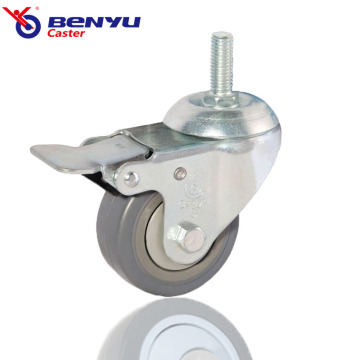 TPR Casters with Brake 3/4/5 Inch Wear-Resistant Wheel