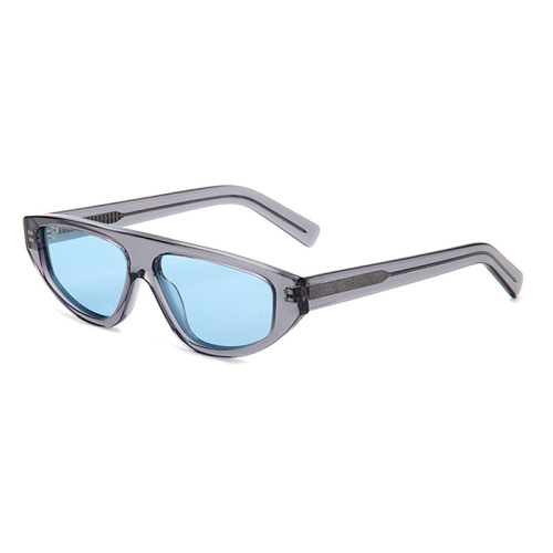 Mellume Flat Top Aviator Shield Acetate UV400 Sunglasses