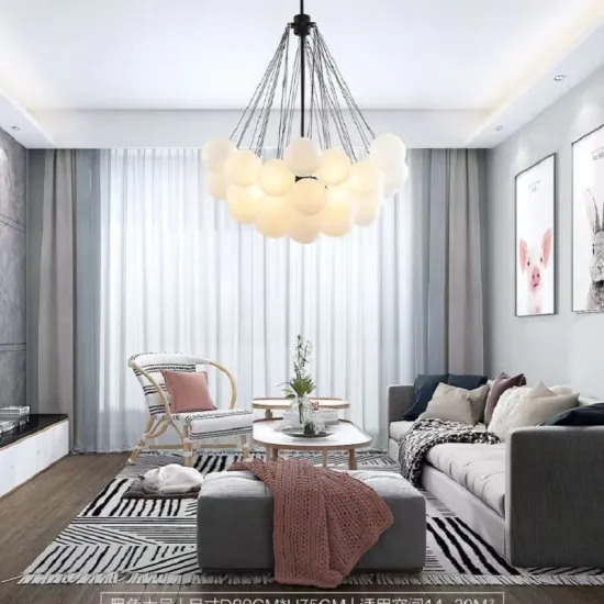Nordic Modern Luxury Frosted Glass Chandelier