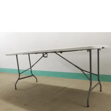 6-Foot Plastic Steel Folding Table - Portable and Outdoor Rectangular White Table