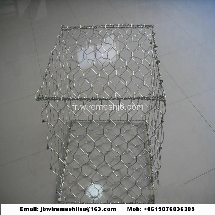 Boîte de gabion en maille hexagonale galvanisée à chaud