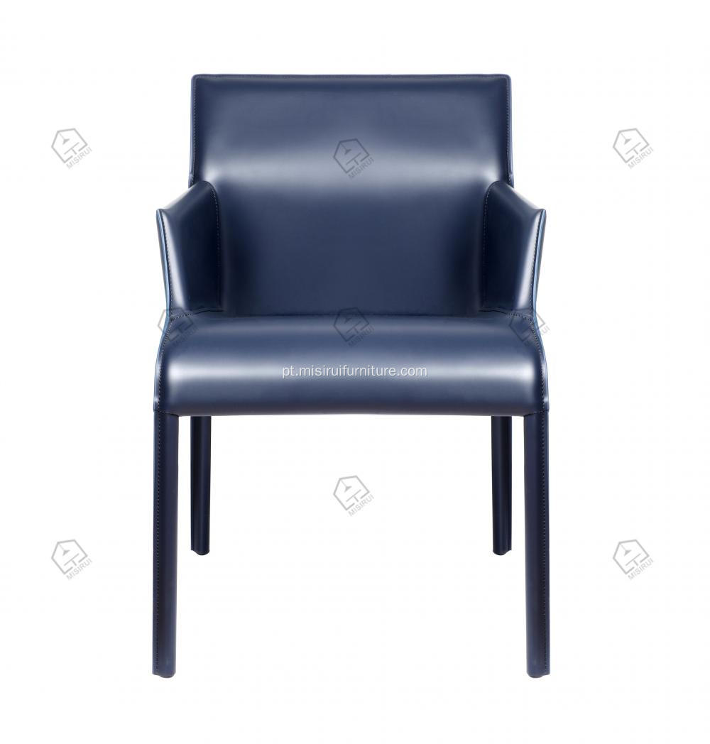 Cadeiras de apoio de couro de sela azul minimalista ltalista