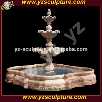 outdoor decoration large nature pink marble fountain statue